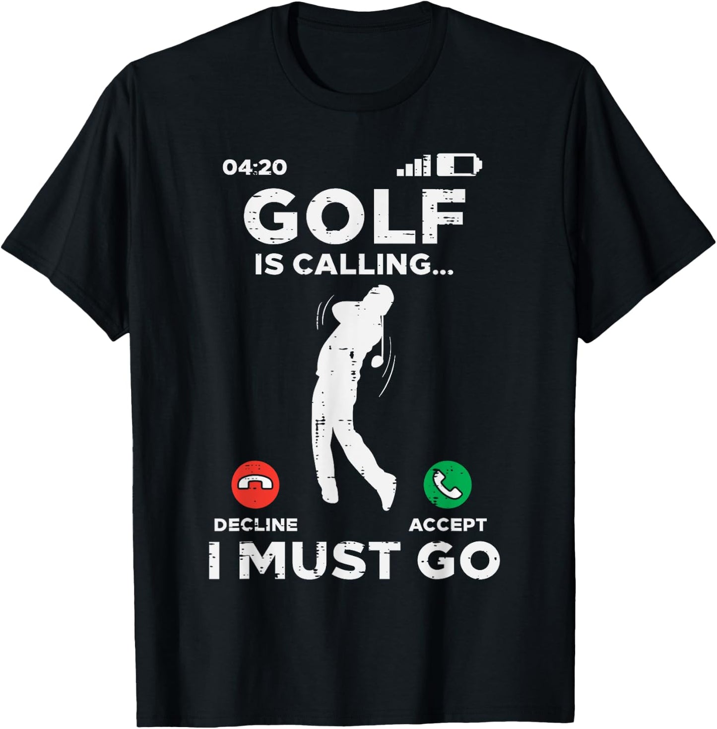 Golf Is Calling I Must Go Funny Golfing Golfer Men Women Dad T-Shirt - T-Shirt | Black