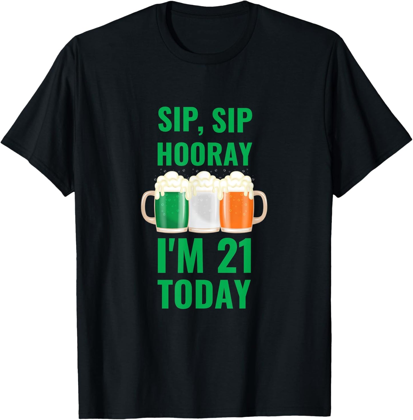 March 17th St. Patrick's Day 21st Birthday I'm 21 Irish Flag T-Shirt - T-Shirt | Black