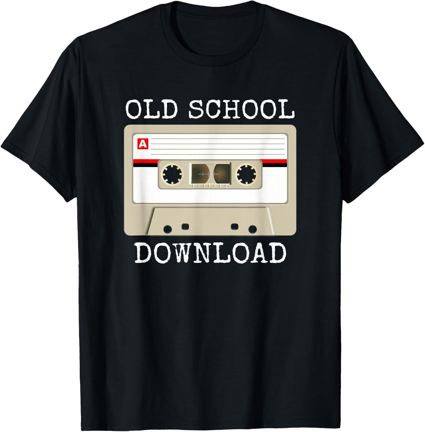 Retro Music Tape Cassette Original Old School Download T-Shirt - T-Shirt | Black