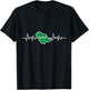 Heartbeat Saudi Arabian Flag Gift Saudi Arabia T-Shirt - T-Shirt | Black