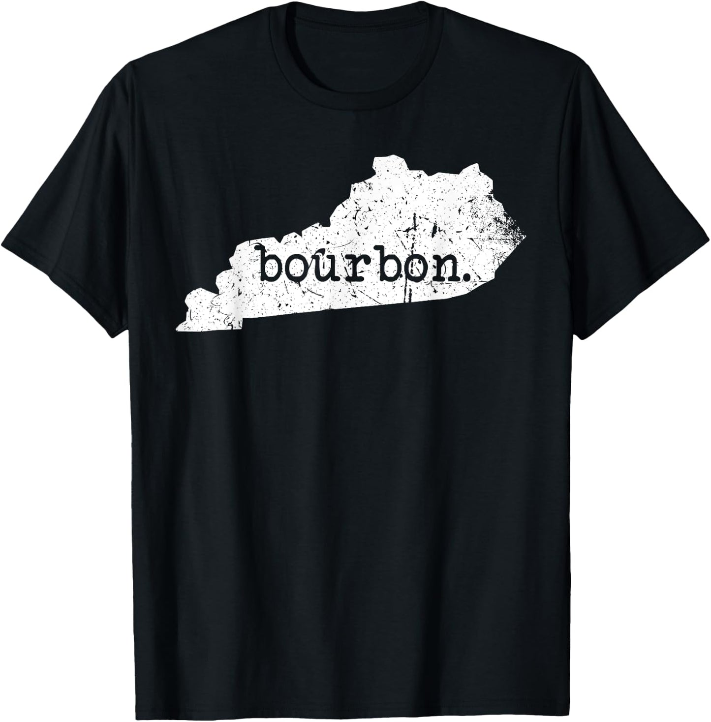 Weathered Kentucky Bourbon Trail Whiskey State Outline T-Shirt - T-Shirt | Black