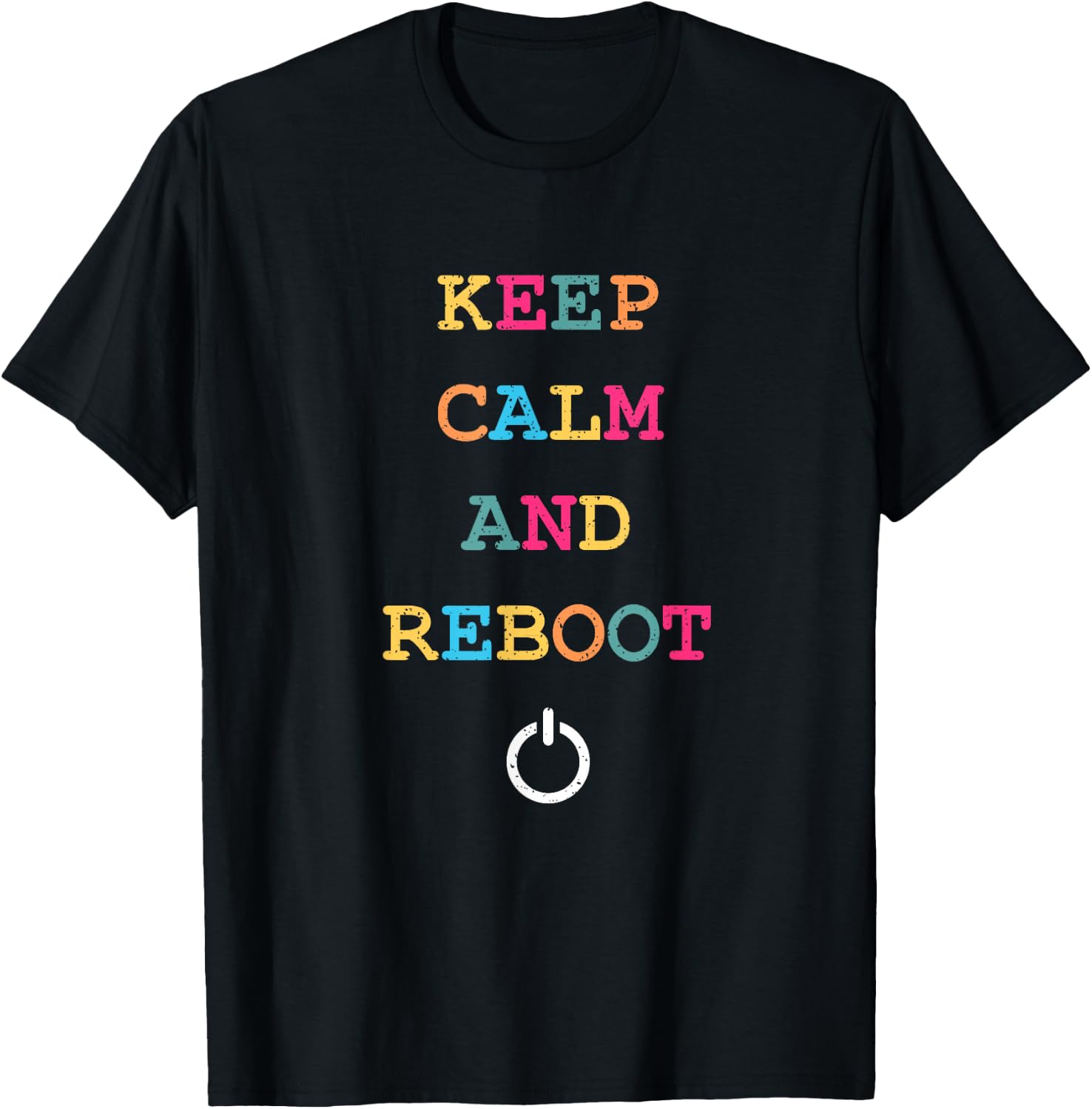 Keep Calm And Reboot Funny Computer Support T-Shirt - T-Shirt | Black