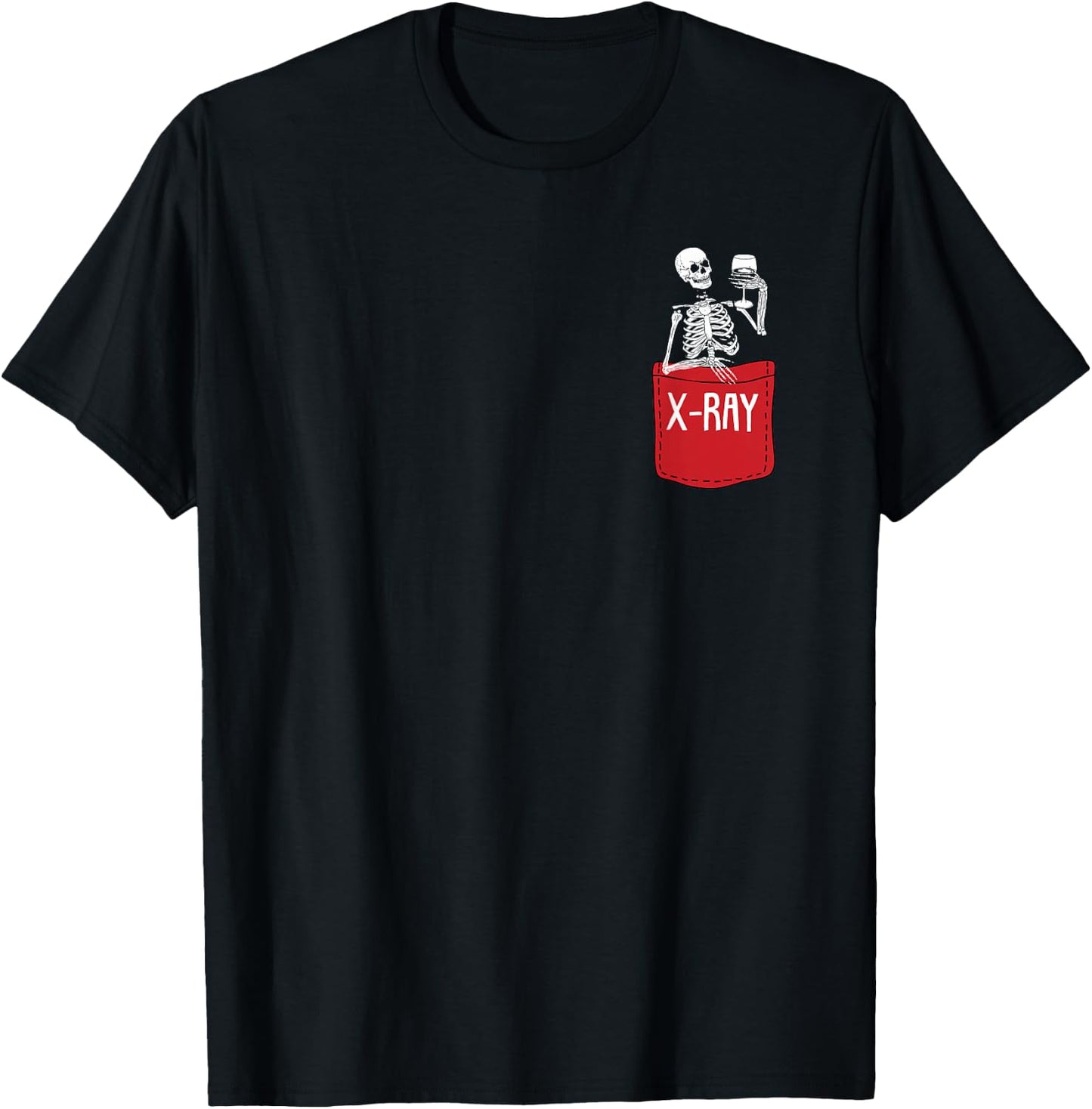 X-Ray Radiologic Technologist Funny Skeleton Pocket Rad Tech T-Shirt - T-Shirt | Black