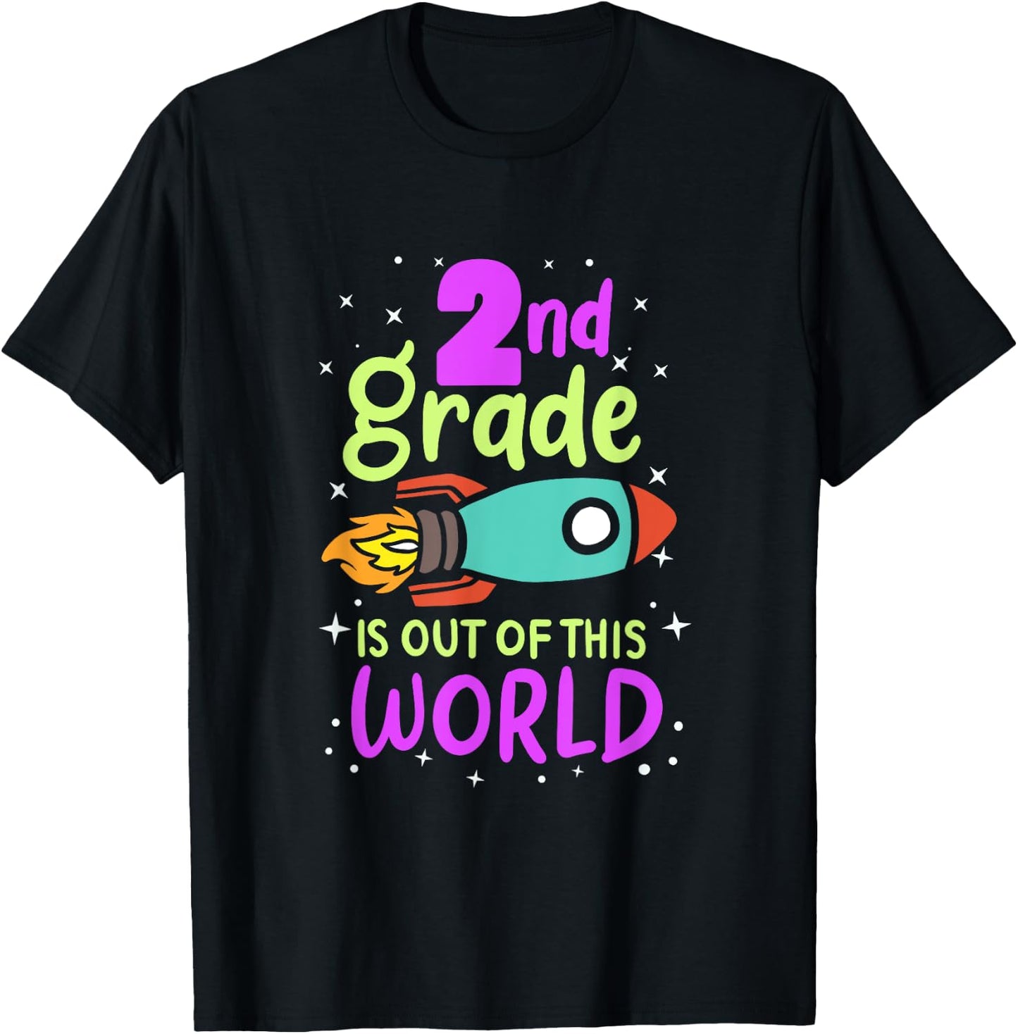 2nd Grade Is Out Of This World 2nd Grader Rocket Costume T-Shirt - T-Shirt | Black