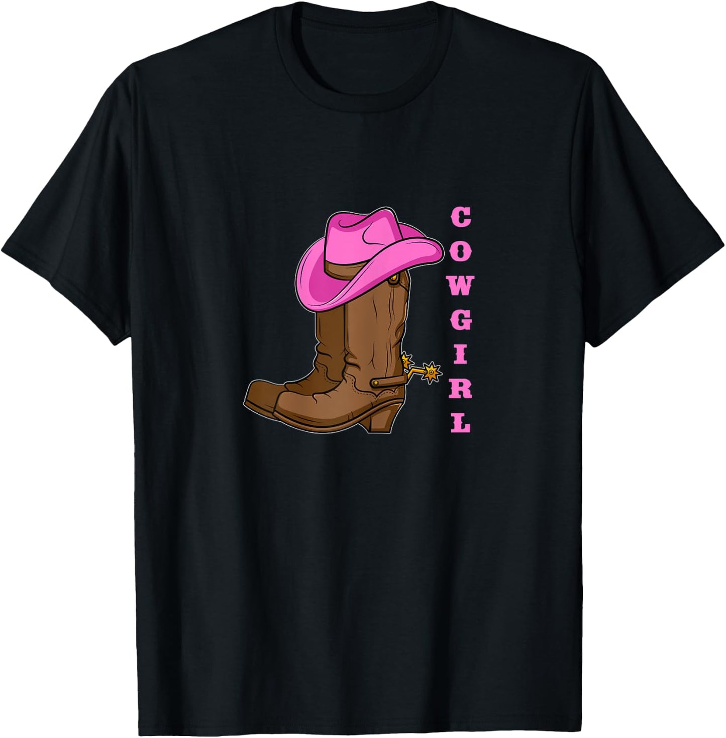 Cowgirl Boots Western Rodeo Hat Spurs T-Shirt - T-Shirt | Black