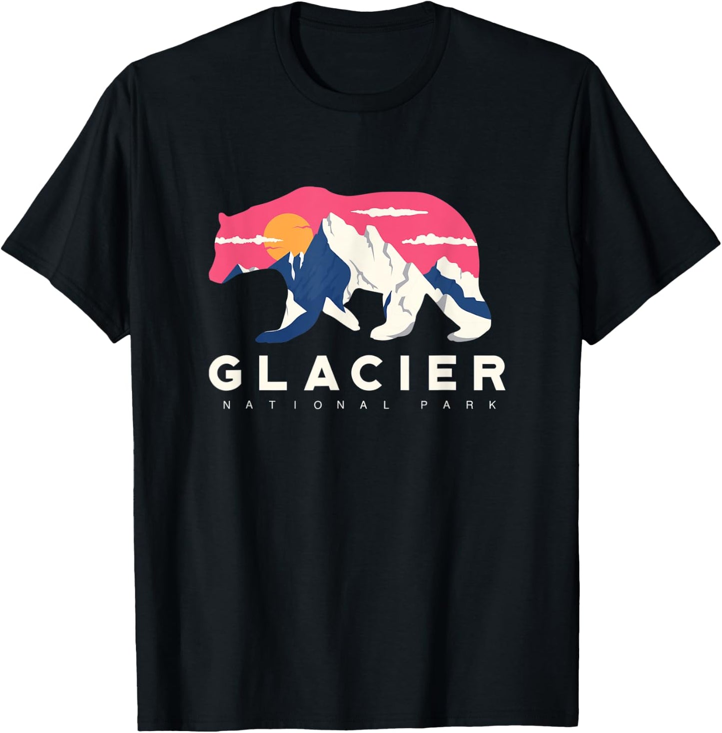 Glacier National Park novelty Road trip Montana T Shirt T-Shirt - T-Shirt | Black