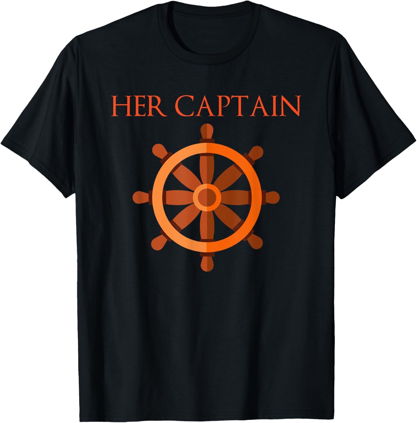 Funny Cruise Boating Her Captain His Anchor Matching Couple T-Shirt - T-Shirt | Black
