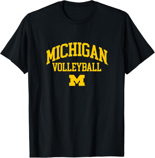Kids University of Michigan Wolverines U of M Volleyball T-Shirt - T-Shirt | Black