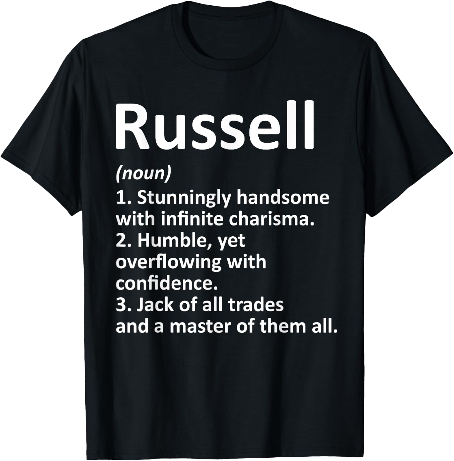 RUSSELL Definition Personalized Name Funny Birthday Gift T-Shirt - T-Shirt | Black