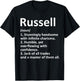 RUSSELL Definition Personalized Name Funny Birthday Gift T-Shirt - T-Shirt | Black