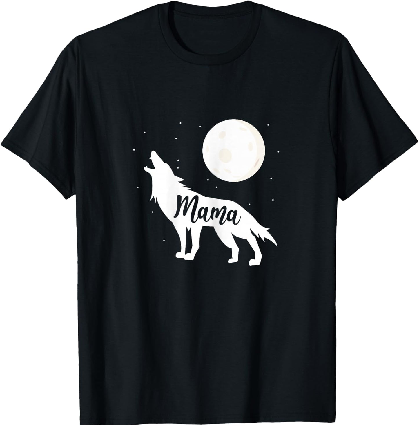 Mama Wolf Wolves Full Moon Mother's Day T-Shirt - T-Shirt | Black