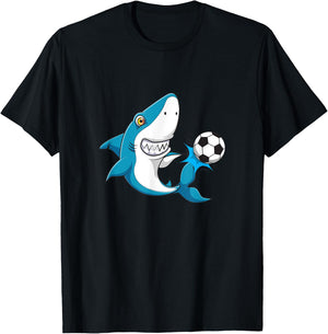 Cute soccer shark for soccer players T-Shirt - T-Shirt | Black