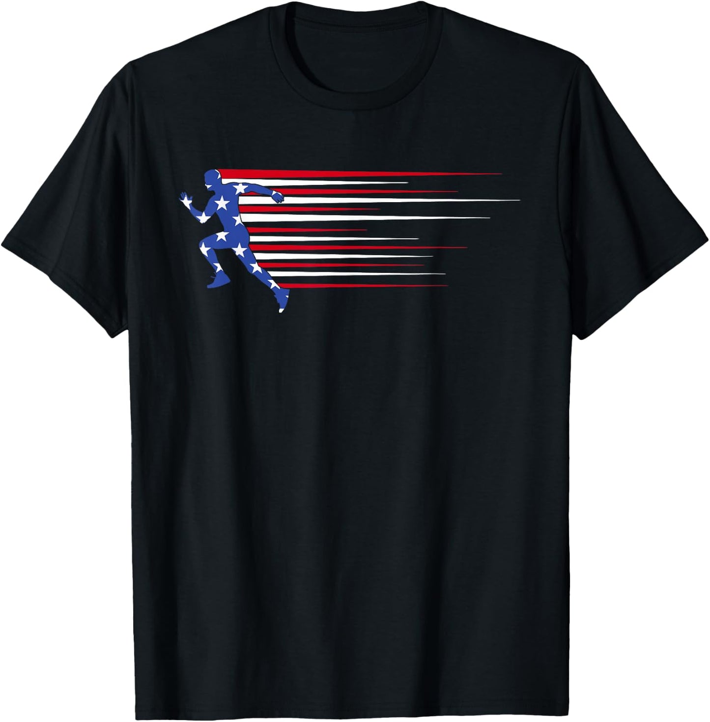 Best USA American Flag Track and Field Gift Team Men Women T-Shirt - T-Shirt | Black