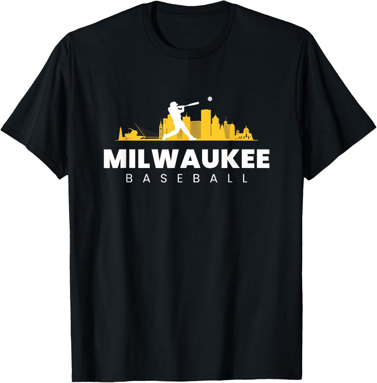 Milwaukee Baseball Vintage Minimalist Retro Baseball Lover T-Shirt - T-Shirt | Black