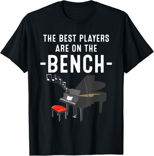 Funny Piano Player Gift Cute Bench Pianist T-Shirt - T-Shirt | Black
