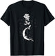 Occult Moon Rose Gothic Moon Rose Witchcraft Esoteric Goth T-Shirt - T-Shirt | Black