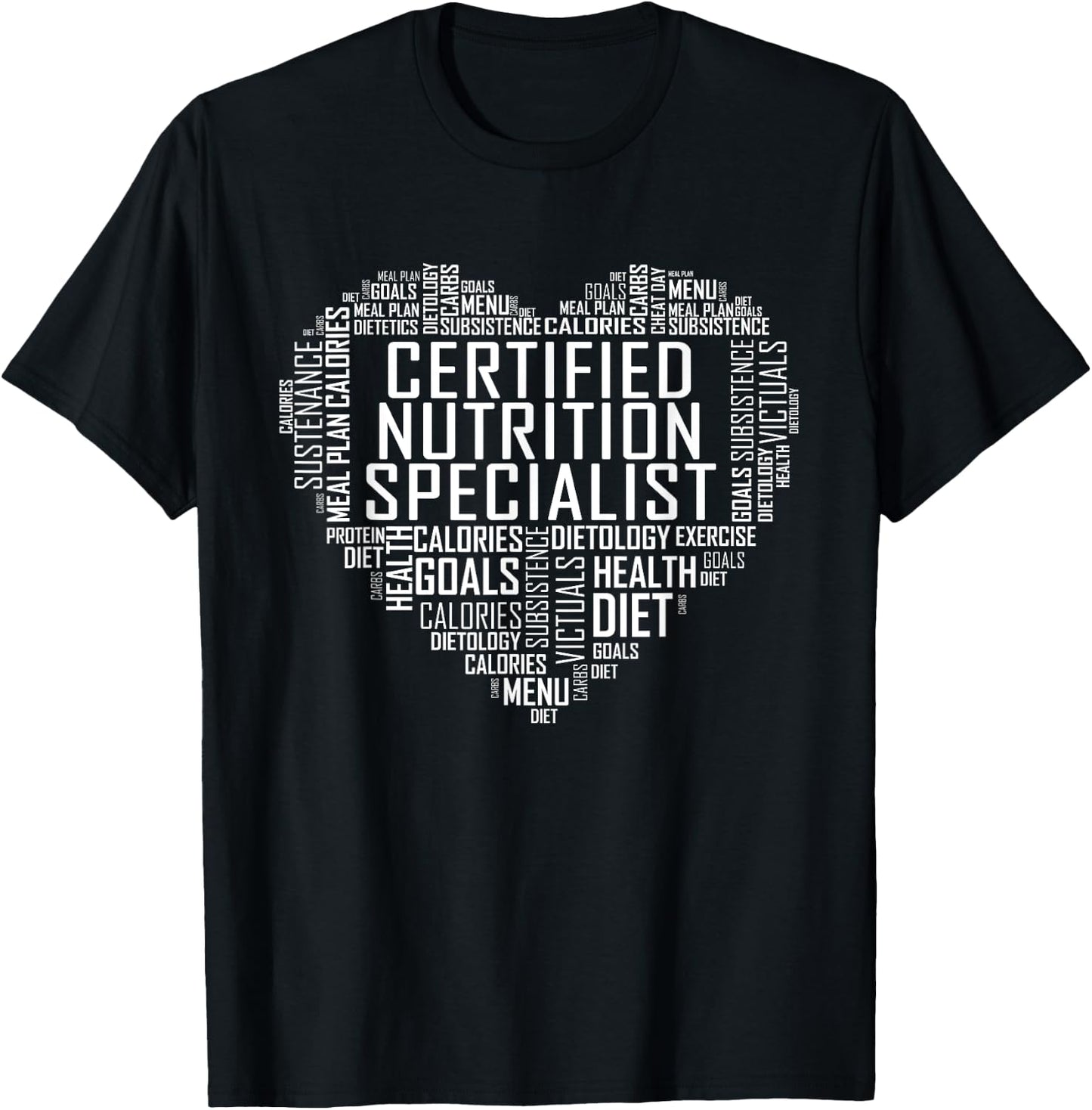 Certified Nutrition Specialist Heart Gift Graduation T-Shirt - T-Shirt | Black