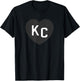 Kansas City Hearts KC 2-Letter Heart (Love) - Black, -Adult, Short Sleeve, Small, , Modern, Letter Print, T Back, Casual, 1 Count T-Shirt - T-Shirt | Black