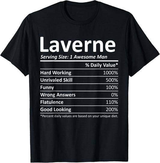 LAVERNE Nutrition Funny Birthday Personalized Name Gift T-Shirt - T-Shirt | Black