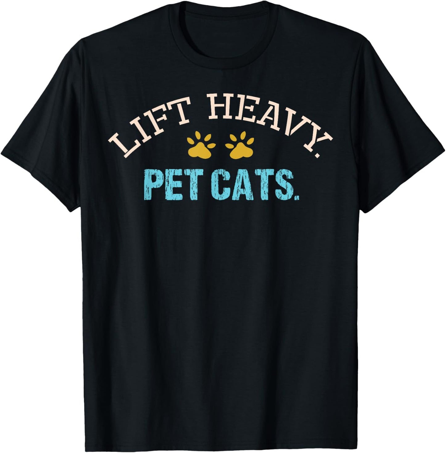 Lift Heavy Pet Cats Weightlifter Gym Fit Muscle Workout Fit T-Shirt - T-Shirt | Black