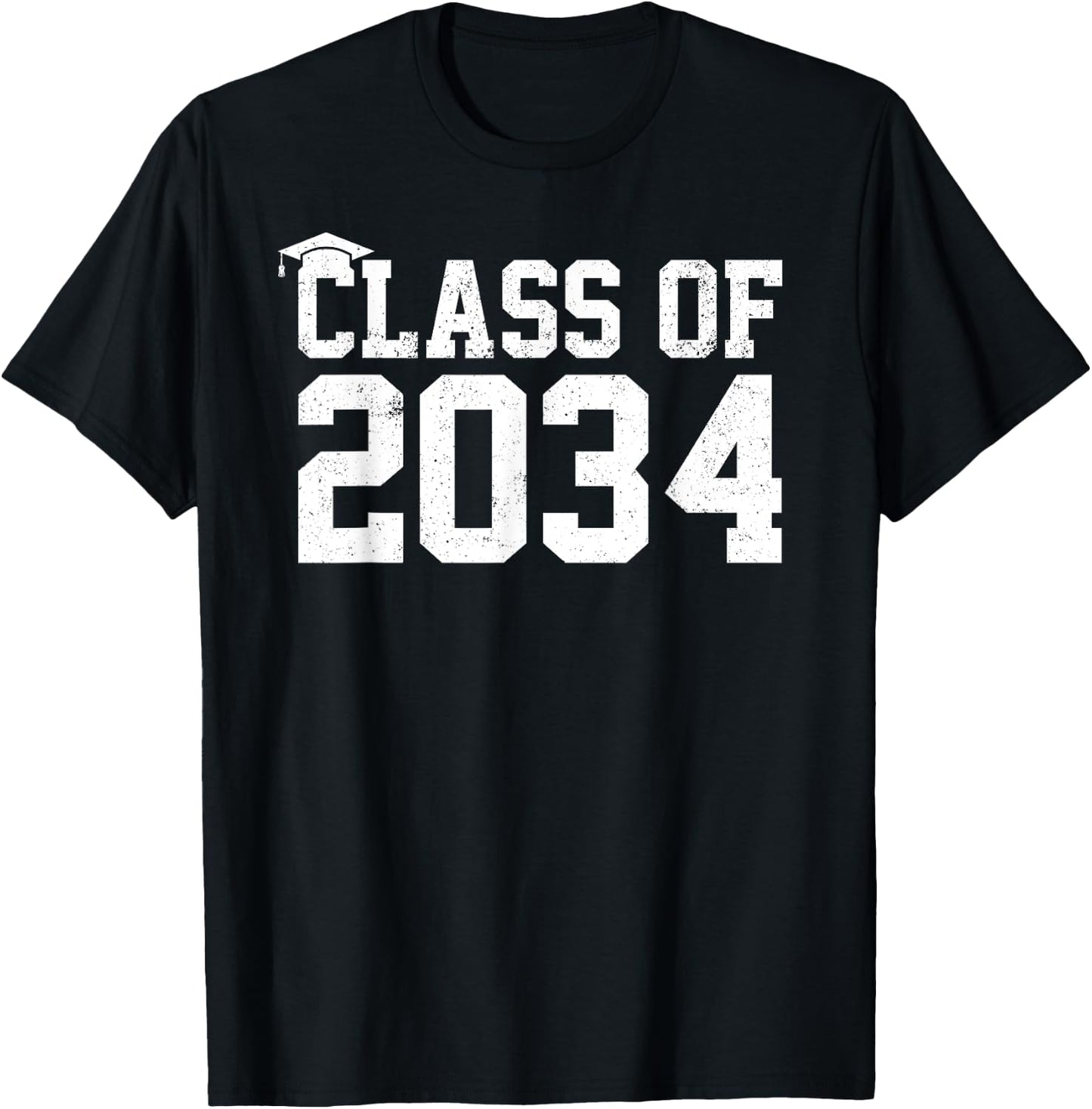 Class Of 2034 Grow With Me Graduation First Day Of School T-Shirt - T-Shirt | Black