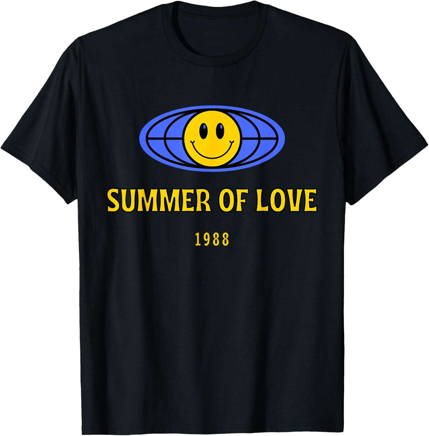 Summer of love, acid house rave techno Berlin London club Men Women T-Shirt - T-Shirt | Black