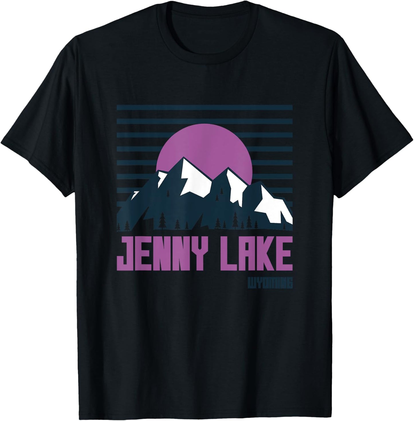 Jenny Lake Wyoming Vintage Mountains Hiking Camp Retro T-Shirt - T-Shirt | Black