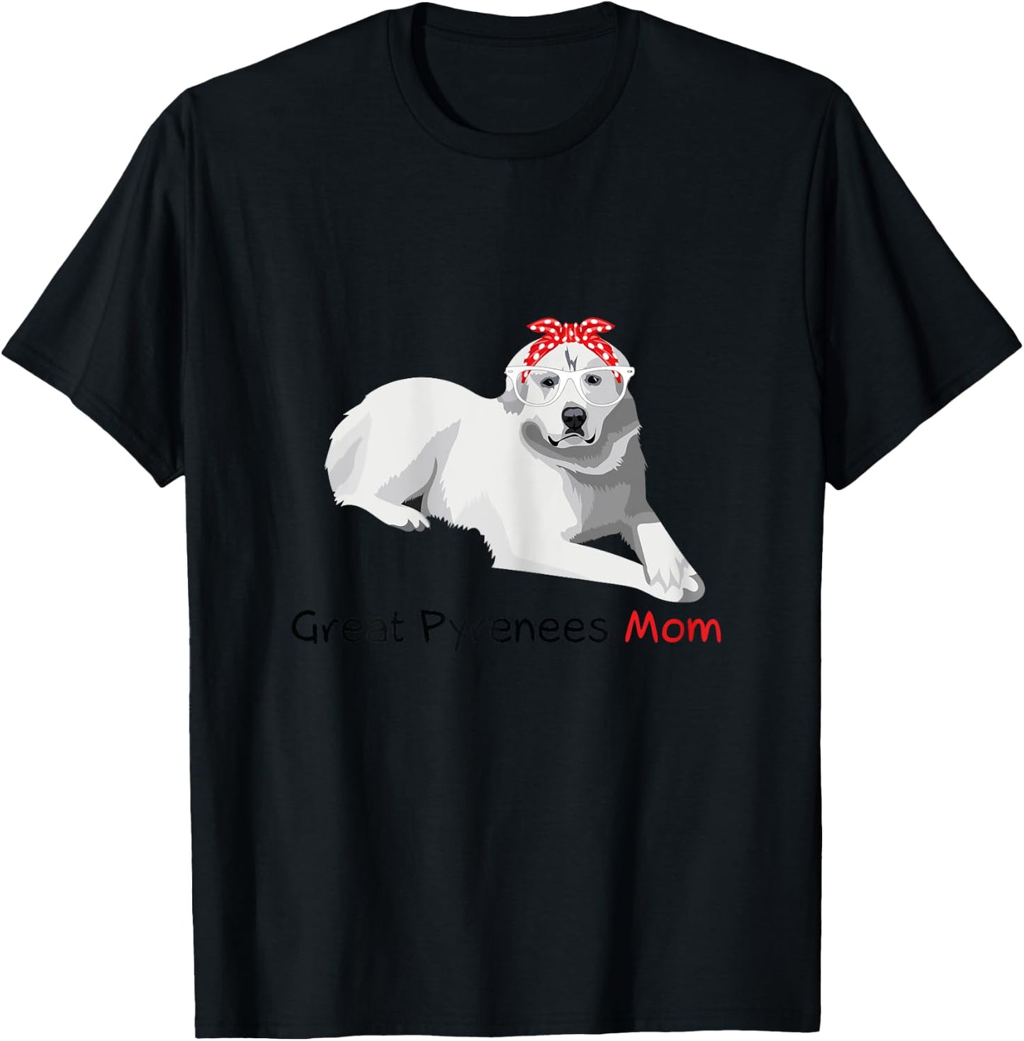 Great Pyrenees Mom Bandana Patou T-Shirt - T-Shirt | Black