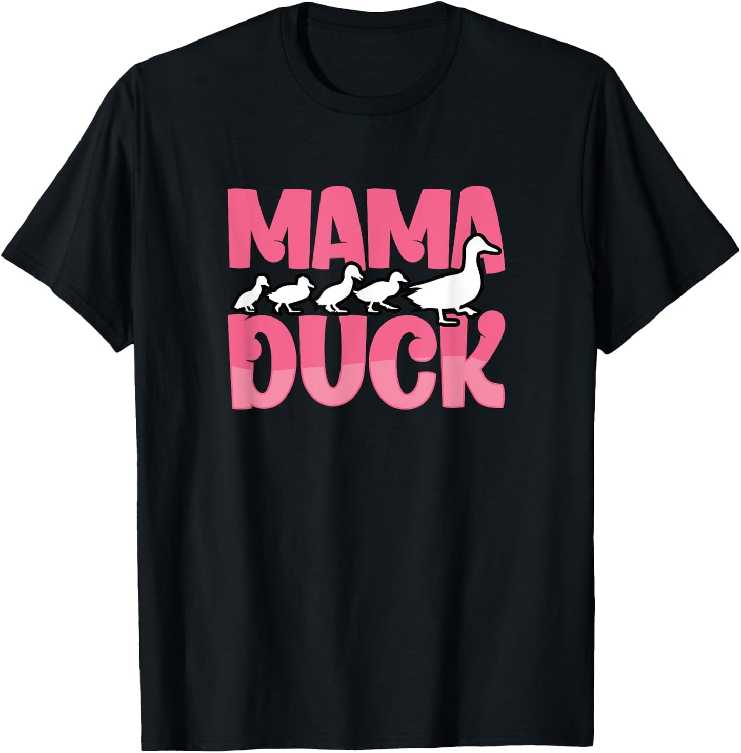 Proud Mama Duck Duckling Animals Cute Duck Bird Lover Mother T-Shirt - T-Shirt | Black