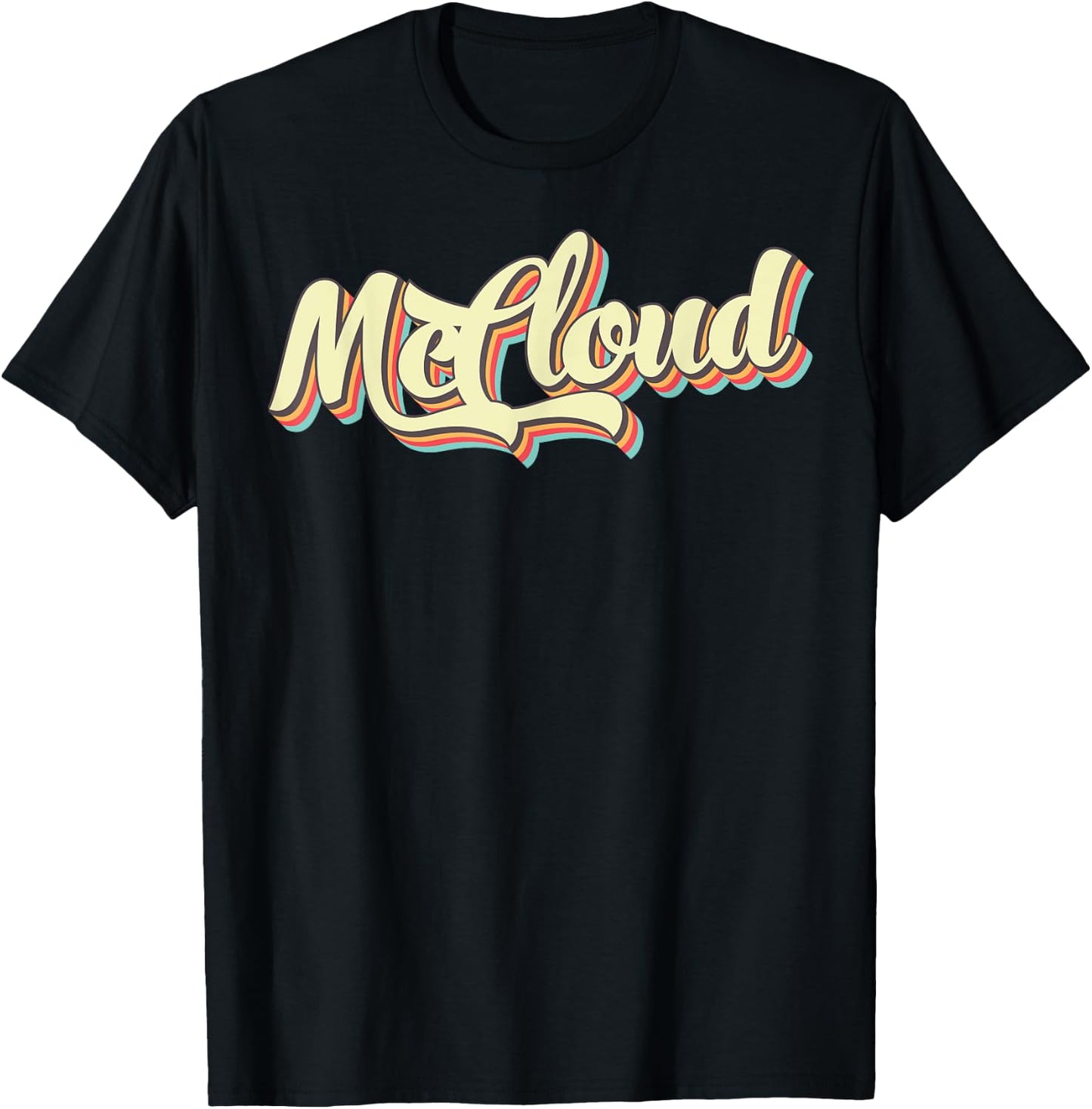 McCloud Retro Art Baseball Font Vintage T-Shirt - T-Shirt | Black