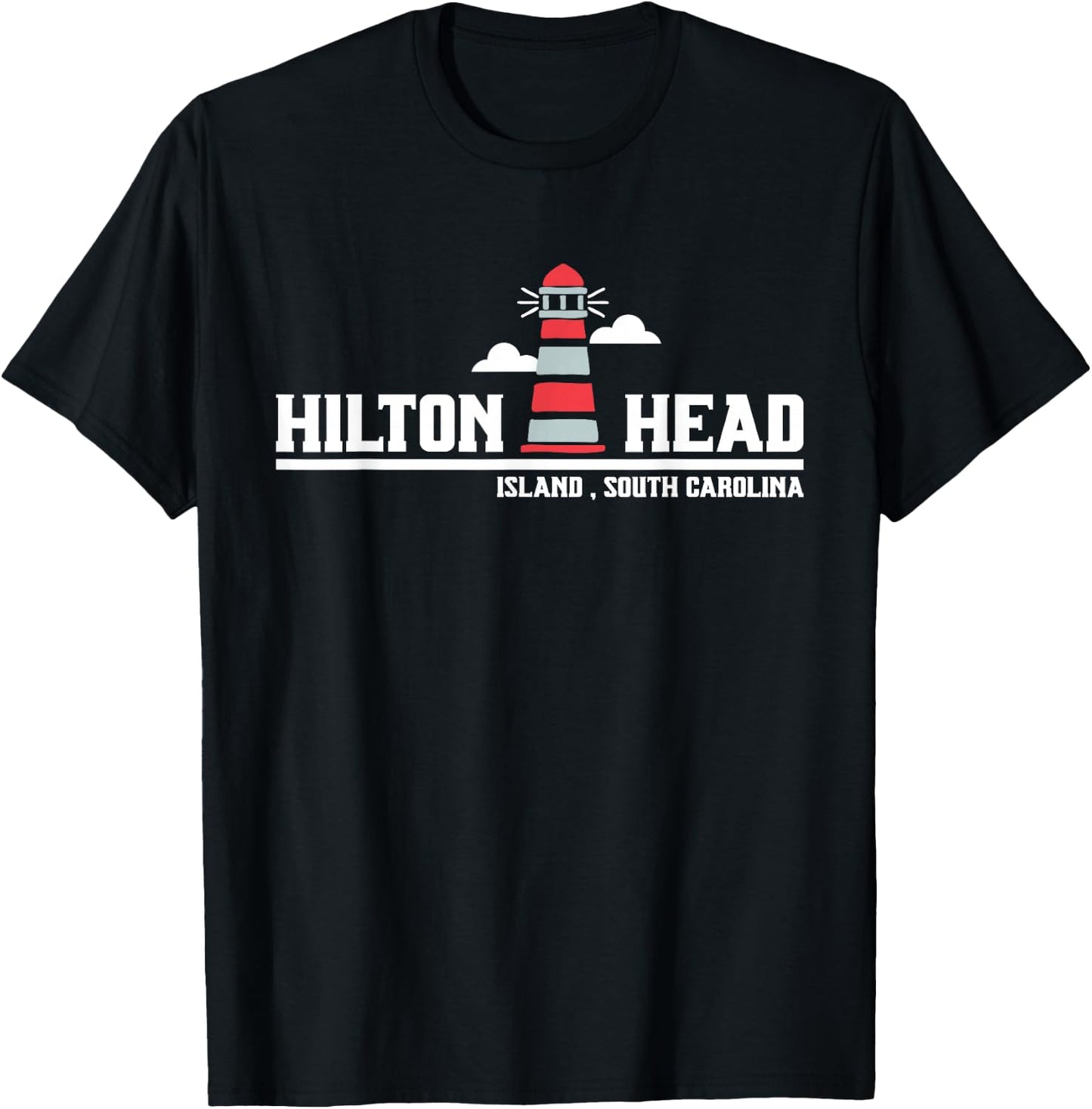 Hilton Head Island Lighthouse Nautical Souvenir SC Tourist T-Shirt - T-Shirt | Black