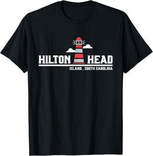 Hilton Head Island Lighthouse Nautical Souvenir SC Tourist T-Shirt - T-Shirt | Black