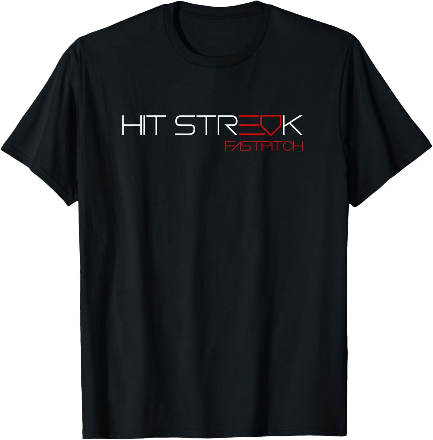 Hit Streak Softball Modern Text T-Shirt - T-Shirt | Black