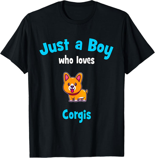 Corgi Shirt for Boys | Kids Corgi T-Shirt - T-Shirt | Black