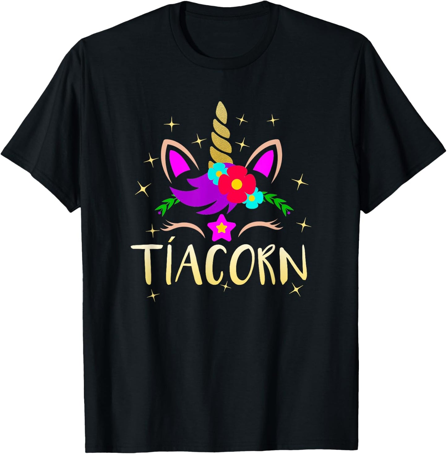Tiacorn Funny Unicorn Gift Spanish Aunt T-Shirt - T-Shirt | Black