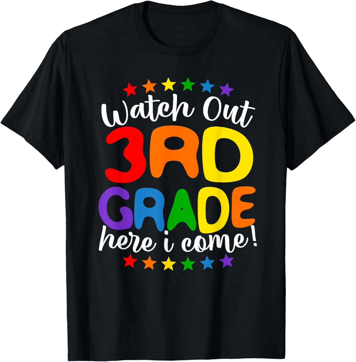 Kids 3rd Grade Here I Come Teacher Girls Boys Back To School T-Shirt - T-Shirt | Black