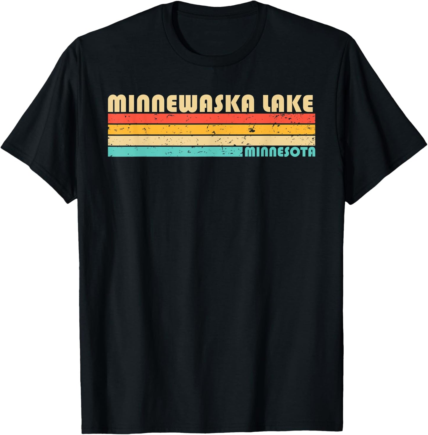 MINNEWASKA LAKE MINNESOTA Funny Fishing Camping Summer Women Kids T-Shirt - T-Shirt | Black