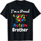 I'm A Proud Autism Brother | Men Boys Heart Gifts T-Shirt - T-Shirt | Black