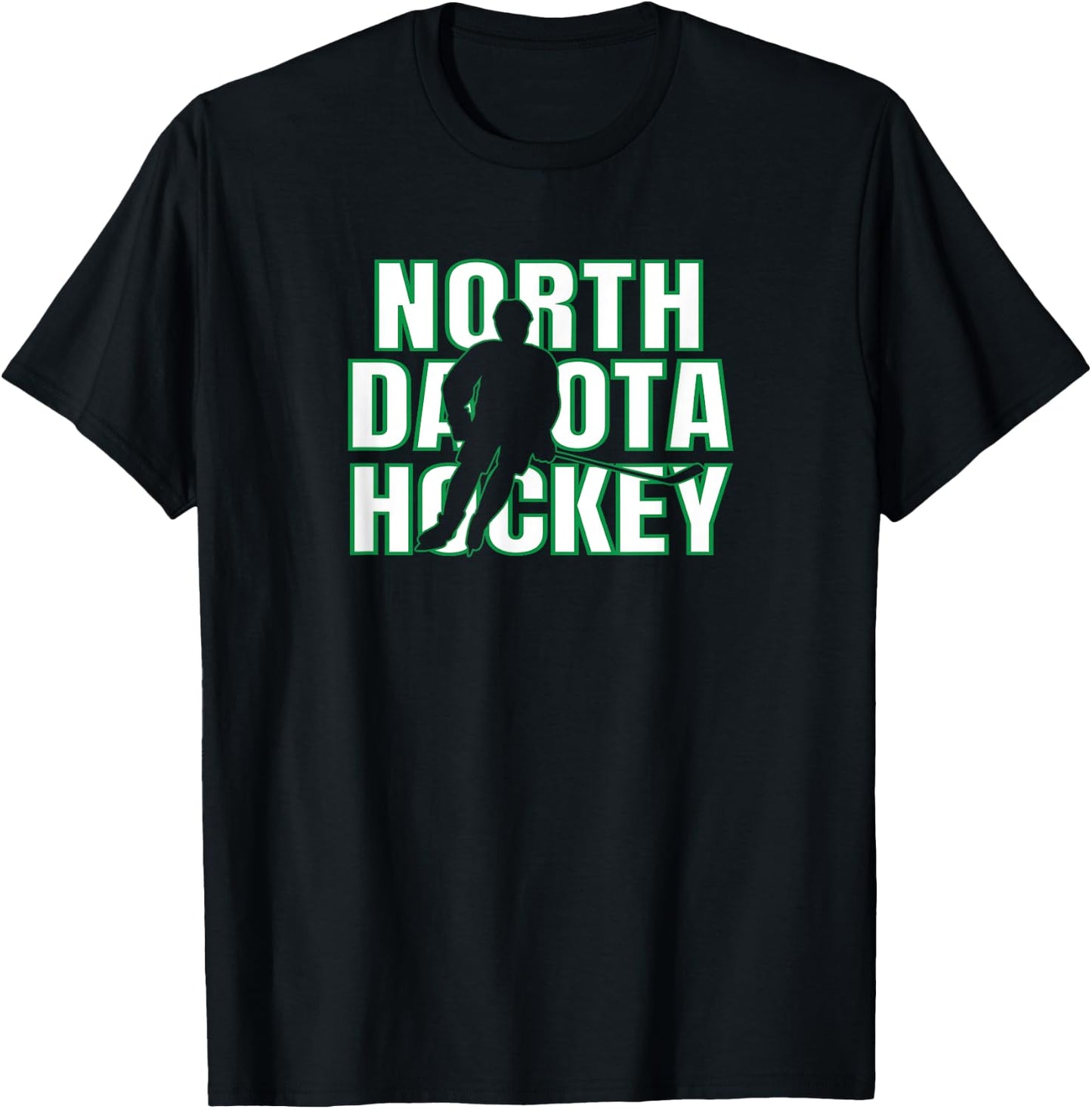 Team North Dakota Ice Hockey Player Forward Coach State Gift T-Shirt - T-Shirt | Black