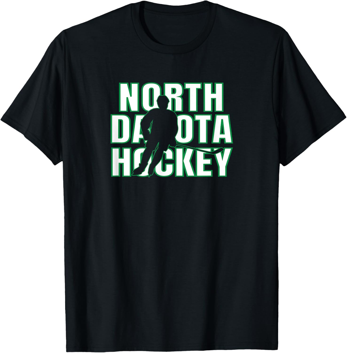 Team North Dakota Ice Hockey Player Forward Coach State Gift T-Shirt - T-Shirt | Black