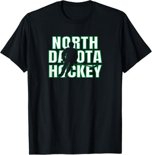 Team North Dakota Ice Hockey Player Forward Coach State Gift T-Shirt - T-Shirt | Black