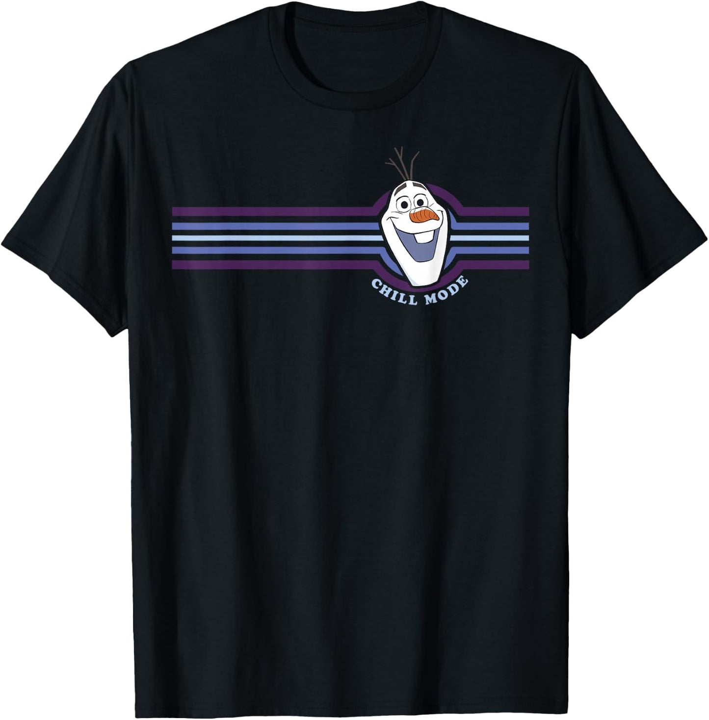 Disney Frozen 2 Olaf Chill Mode Stripes T-Shirt - T-Shirt | Black