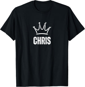 King Chris Crown - Custom First Name Birthday #1 Winner T-Shirt - T-Shirt | Black