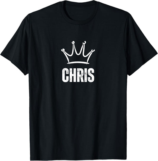 King Chris Crown - Custom First Name Birthday #1 Winner T-Shirt - T-Shirt | Black