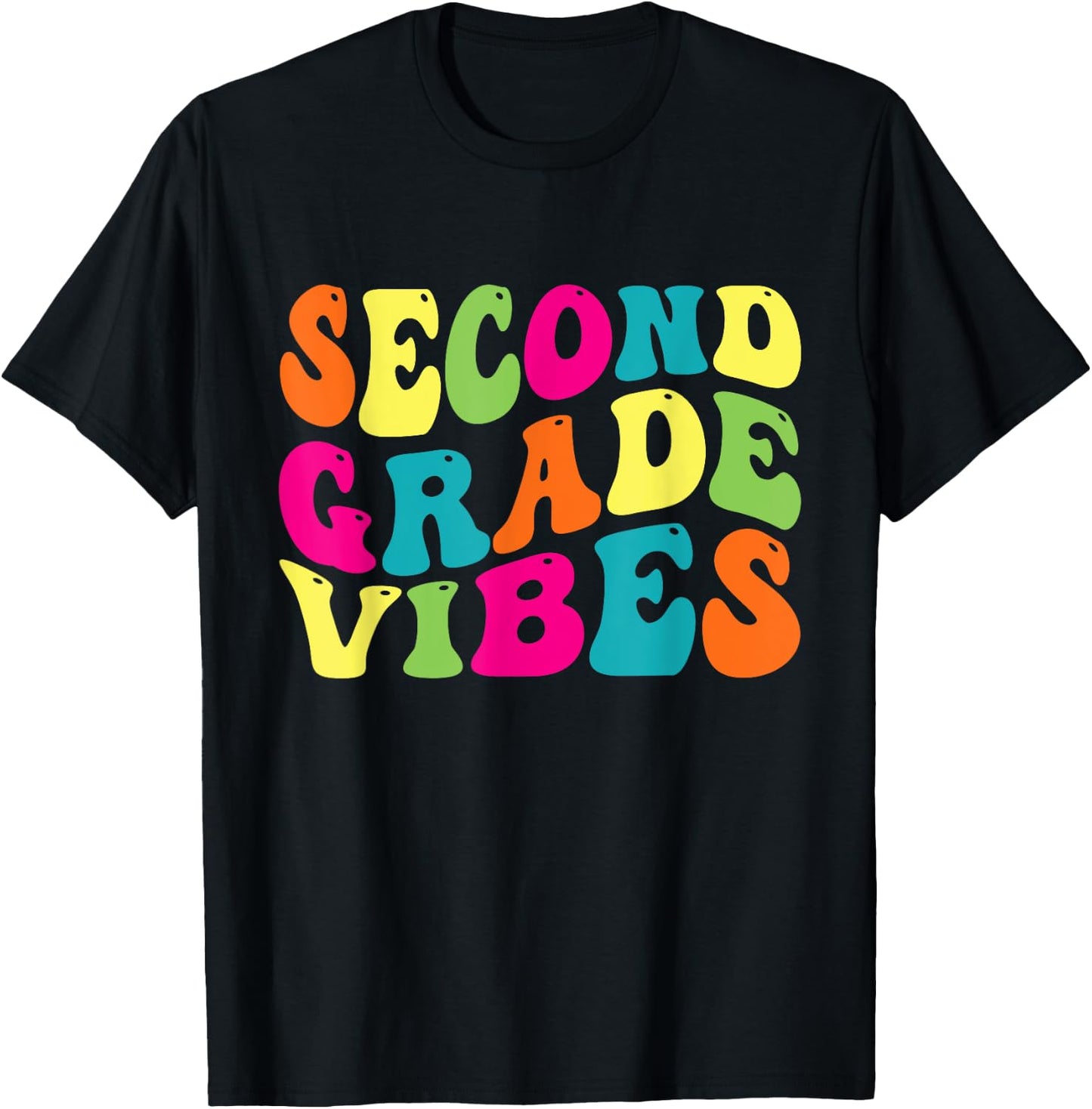 Second Grade Vibes Retro 2nd Grade Teacher 1st Day Of School T-Shirt - T-Shirt | Black