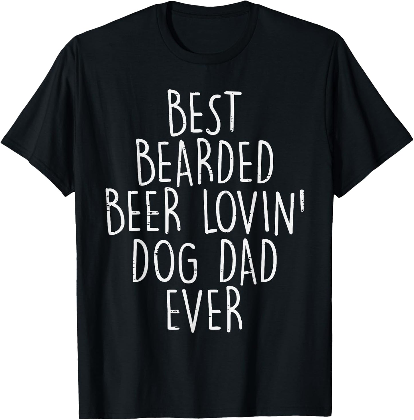 Best Bearded Beer Dog Dad Funny Fathers Day Drinking Men T-Shirt - T-Shirt | Black