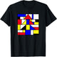 Mondrian inspired abstract primary colors geometric T-Shirt - T-Shirt | Black