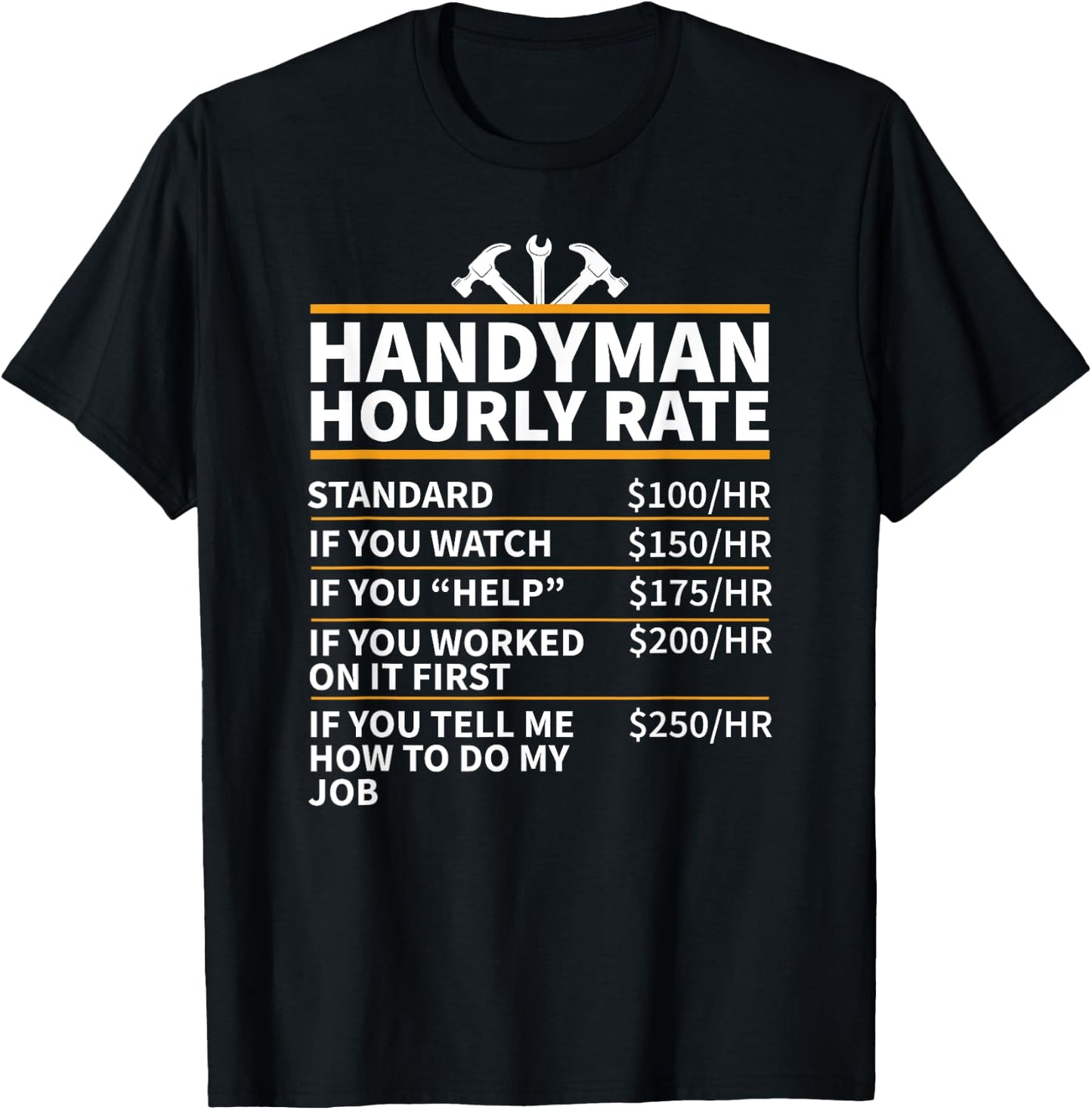 Handyman Hourly Rate T-Shirt - T-Shirt | Black