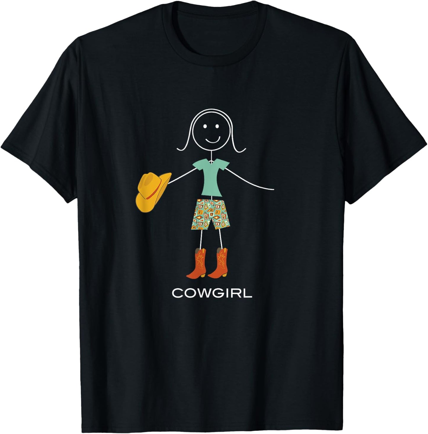 Funny Women's Cowgirl Girl Rodeo Horse Rancher T-Shirt - T-Shirt | Black