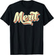 Merit Retro Art Baseball Font Vintage T-Shirt - T-Shirt | Black